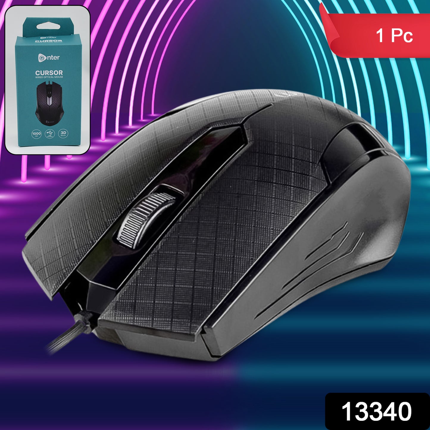 Computer Laptop Wired Optical Mouse (1 Pc)